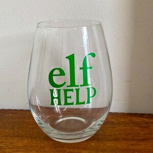 Holiday/Christmas Stemless wine glass. “elf Help”. 🧝‍♀️🎄